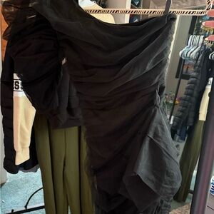 Elegant Black Ruched Dress